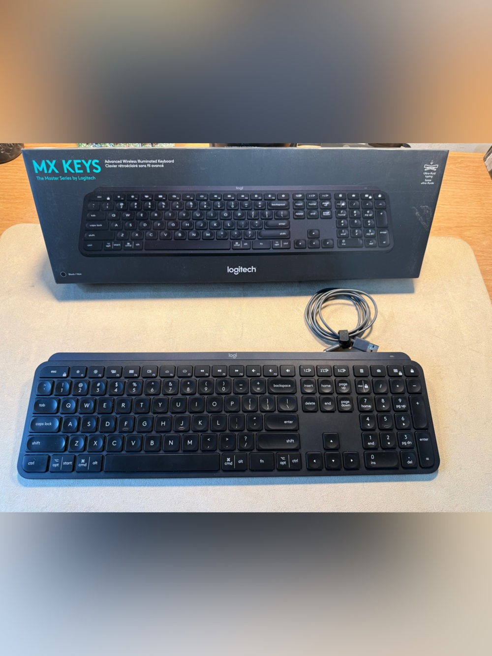 Logitech MX Keys Full-Size Wireless Keyboard - Black